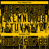 Custom Black Yellow 3D Pattern Design Dripping Splatter Paint Authentic Baseball Jersey