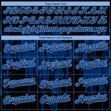 Custom Black US Navy Blue-Light Blue 3D Pattern Design Dripping Splatter Paint Authentic Baseball Jersey