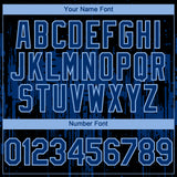 Custom Black US Navy Blue-Light Blue 3D Pattern Design Dripping Splatter Paint Authentic Baseball Jersey