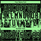 Custom Black Pea Green 3D Pattern Design Dripping Splatter Paint Authentic Baseball Jersey