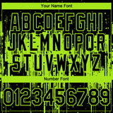 Custom Black Neon Green 3D Pattern Design Dripping Splatter Paint Authentic Baseball Jersey