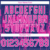 Custom Royal Deep Pink-White 3D Pattern Design Dripping Splatter Paint Authentic Baseball Jersey