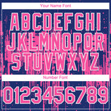 Custom Royal Pink-White 3D Pattern Design Dripping Splatter Paint Authentic Baseball Jersey