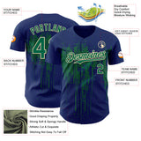 Custom Royal Kelly Green-Cream 3D Pattern Design Dripping Splatter Paint Authentic Baseball Jersey
