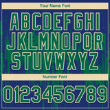 Custom Royal Kelly Green-Cream 3D Pattern Design Dripping Splatter Paint Authentic Baseball Jersey