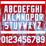 Custom Red White-Light Blue 3D Pattern Design Dripping Splatter Paint Authentic Baseball Jersey