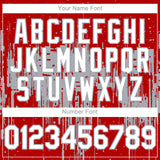 Custom Red White-Gray 3D Pattern Design Dripping Splatter Paint Authentic Baseball Jersey