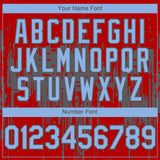 Custom Red Light Blue-Steel Gray 3D Pattern Design Dripping Splatter Paint Authentic Baseball Jersey