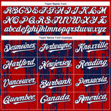 Custom Red White-Navy 3D Pattern Design Dripping Splatter Paint Authentic Baseball Jersey