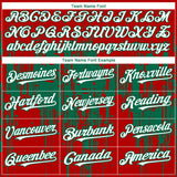 Custom Red White-Kelly Green 3D Pattern Design Dripping Splatter Paint Authentic Baseball Jersey