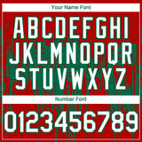Custom Red White-Kelly Green 3D Pattern Design Dripping Splatter Paint Authentic Baseball Jersey