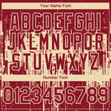 Custom Crimson Cream 3D Pattern Design Dripping Splatter Paint Authentic Baseball Jersey