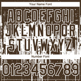 Custom Brown White 3D Pattern Design Dripping Splatter Paint Authentic Baseball Jersey