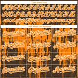 Custom Brown Bay Orange-White 3D Pattern Design Dripping Splatter Paint Authentic Baseball Jersey