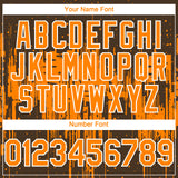 Custom Brown Bay Orange-White 3D Pattern Design Dripping Splatter Paint Authentic Baseball Jersey
