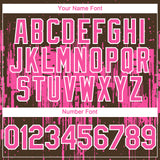 Custom Brown Pink-White 3D Pattern Design Dripping Splatter Paint Authentic Baseball Jersey