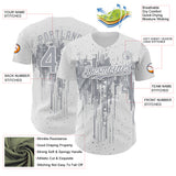 Custom White Gray 3D Pattern Design Dripping Splatter Paint Authentic Baseball Jersey