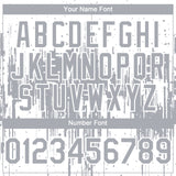 Custom White Gray 3D Pattern Design Dripping Splatter Paint Authentic Baseball Jersey