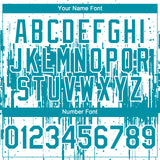 Custom White Teal-White 3D Pattern Design Dripping Splatter Paint Authentic Baseball Jersey