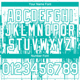 Custom White Aqua 3D Pattern Design Dripping Splatter Paint Authentic Baseball Jersey