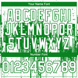 Custom White Grass Green 3D Pattern Design Dripping Splatter Paint Authentic Baseball Jersey