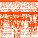 Custom White Orange 3D Pattern Design Dripping Splatter Paint Authentic Baseball Jersey