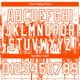Custom White Orange 3D Pattern Design Dripping Splatter Paint Authentic Baseball Jersey