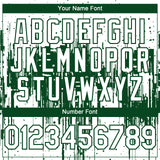 Custom White Green 3D Pattern Design Dripping Splatter Paint Authentic Baseball Jersey