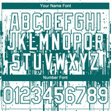 Custom White Teal 3D Pattern Design Dripping Splatter Paint Authentic Baseball Jersey