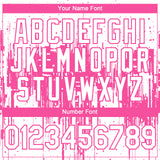 Custom White Pink 3D Pattern Design Dripping Splatter Paint Authentic Baseball Jersey
