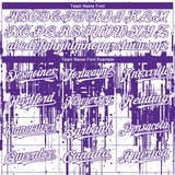 Custom White Purple 3D Pattern Design Dripping Splatter Paint Authentic Baseball Jersey