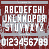 Custom Burgundy White-Gray 3D Pattern Design Dripping Splatter Paint Authentic Baseball Jersey