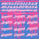Custom Powder Blue White-Pink 3D Pattern Design Dripping Splatter Paint Authentic Baseball Jersey