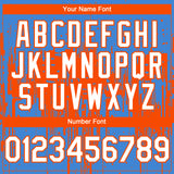Custom Powder Blue White-Orange 3D Pattern Design Dripping Splatter Paint Authentic Baseball Jersey