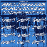 Custom Powder Blue White-Navy 3D Pattern Design Dripping Splatter Paint Authentic Baseball Jersey