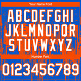 Custom Thunder Blue White-Orange 3D Pattern Design Dripping Splatter Paint Authentic Baseball Jersey