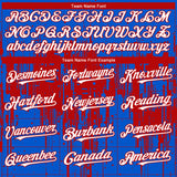 Custom Thunder Blue White-Red 3D Pattern Design Dripping Splatter Paint Authentic Baseball Jersey