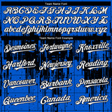 Custom Thunder Blue White-Black 3D Pattern Design Dripping Splatter Paint Authentic Baseball Jersey