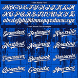 Custom Thunder Blue White-Navy 3D Pattern Design Dripping Splatter Paint Authentic Baseball Jersey