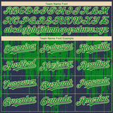 Custom Navy Grass Green-Cream 3D Pattern Design Dripping Splatter Paint Authentic Baseball Jersey