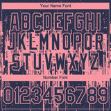 Custom Navy Medium Pink 3D Pattern Design Dripping Splatter Paint Authentic Baseball Jersey