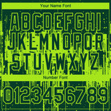Custom Green Neon Green 3D Pattern Design Dripping Splatter Paint Authentic Baseball Jersey