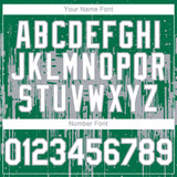 Custom Kelly Green White-Gray 3D Pattern Design Dripping Splatter Paint Authentic Baseball Jersey