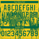 Custom Yellow Kelly Green 3D Pattern Design Dripping Splatter Paint Authentic Baseball Jersey