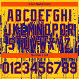 Custom Yellow Dark Purple-Orange 3D Pattern Design Dripping Splatter Paint Authentic Baseball Jersey