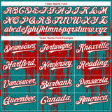 Custom Teal White-Red 3D Pattern Design Dripping Splatter Paint Authentic Baseball Jersey