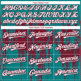 Custom Teal White-Crimson 3D Pattern Design Dripping Splatter Paint Authentic Baseball Jersey