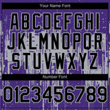 Custom Purple Black-Gray 3D Pattern Design Dripping Splatter Paint Authentic Baseball Jersey