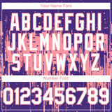 Custom Purple White-Medium Pink 3D Pattern Design Dripping Splatter Paint Authentic Baseball Jersey