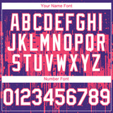 Custom Purple White-Neon Pink 3D Pattern Design Dripping Splatter Paint Authentic Baseball Jersey